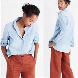 Madewell Chambray Ex Boyfriend Button Down Shirt